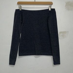 Size S Women’s Zenana Off The Shoulder Dark Grey Shirt